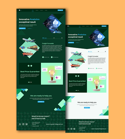 Homepage of data analysis company graphic design ui ux web design