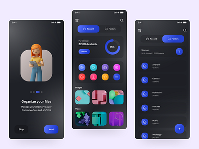 Fyles - File Manager App 📁 app application branding clean design file file manager illustration logo mobile organizer ui ux