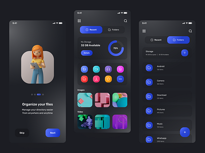 Fyles - File Manager App 📁 app application branding clean design file file manager illustration logo mobile organizer ui ux