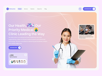 🏥Hospital - WellnessHub Landing Page clinic design hospital ui uiux website