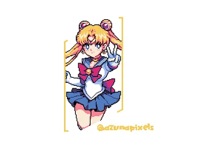 Serena Tsukino | Sailor Moon anime design fanart manga pixel portrait retro serie