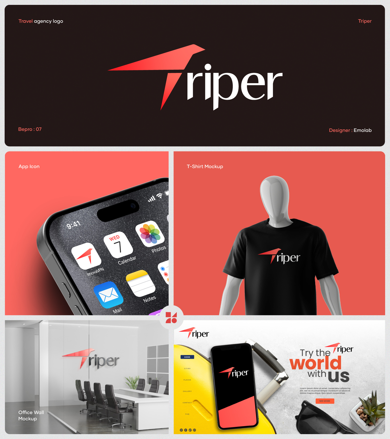 Example of Travel Agency Logo & Branding Design