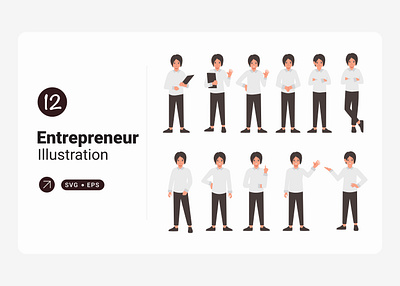 Entrepreneur Character Flat Illustration Collection collection design flat illustration workplace