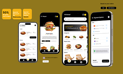 Food Delivery App UI/UX Design Case Study branding delivery figma food app logo prototypr ui ux