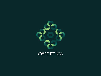 Ceramica Logo branding ceramica floral logo mark symbol