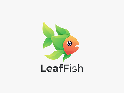 Leaf Fish branding design fish logo graphic design icon leaf fish coloring logo leaf fish logo leaf logo logo