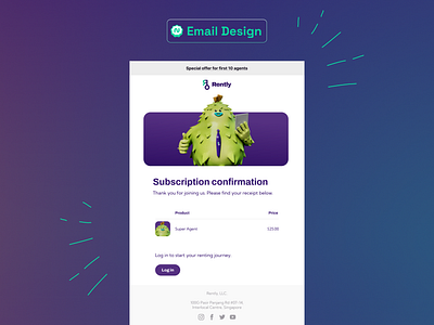 Email Design for Rently branding email design graphic design