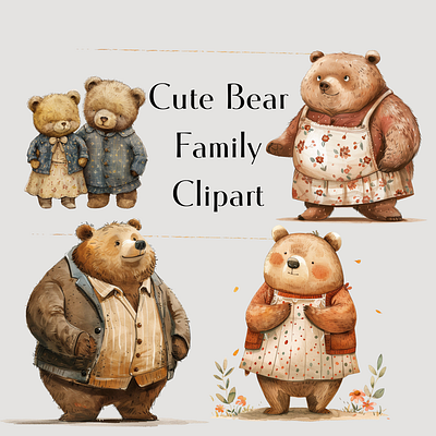 Cute Bear Family Clipart