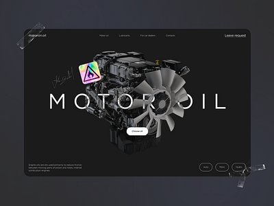 MOTOR OIL - One page branding design interface ui uidesign uiux web design
