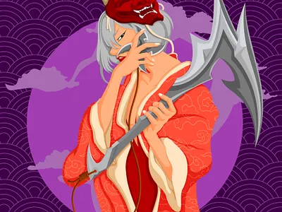 Character Design Lady Samurai 2d art anime character design illustration manga