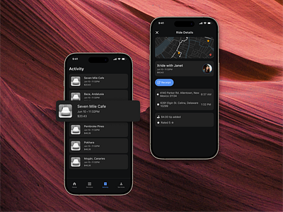 Ride Hailing Activity Screens animation graphic design mobile design ride hailing ui
