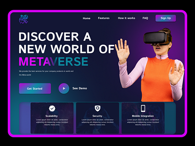 Metaverse 3d animation blockchain branding design graphic design illustration logo modern ui motion graphics ui