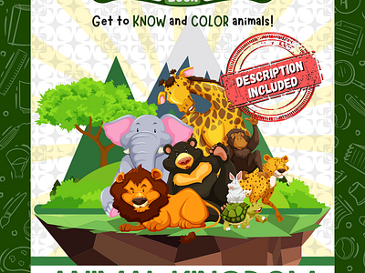 Educational Coloring (Animal Kingdom) Book Covers branding graphic design logo