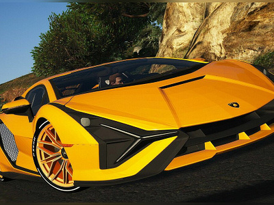 Lamborghini Sian GTA 5 3d animation graphic design ui