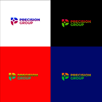 Precision Group minimalist logo alphabet branding graphic design illustration logo typography