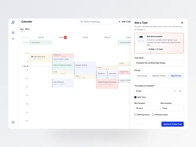 AI Calendar - Add task ai ai app calendar ui visual design