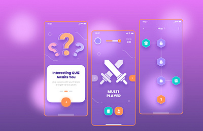 Quiz Game app in Ui design design graphic design ui