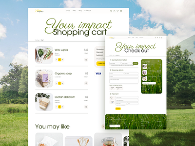 Online store | Eco-goods | Cart page | Check out page branding check out check out page e commerce eco eco friendly home household goods ordering shopping cart ui ux webdesign