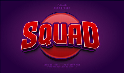 Text Effect Squad 3d logo neon squad team text effect