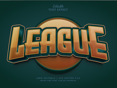 Text Effect League 3d esport league logo neon text effect