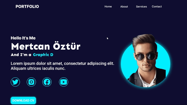 Portfolio Web Sıte animation graphic design ui