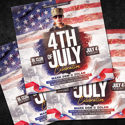 4th of July Flyer 4th design event flyer graphic labor day poster psd