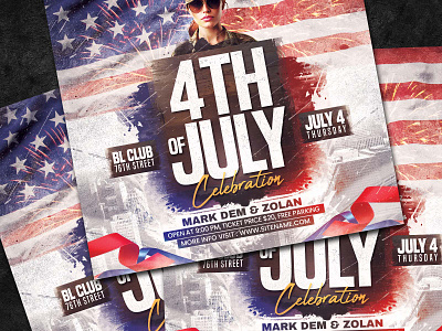 4th of July Flyer 4th design event flyer graphic labor day poster psd