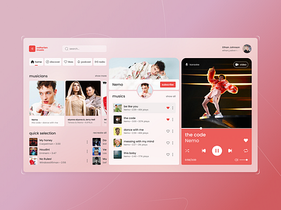 Music Streaming UI app appdesign design development digital interface music app music player no code nocode saas ui ui design ui ux ux valtorian web web app web service youtube music