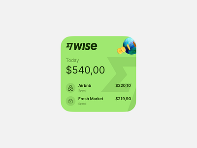 Wise Spending Summary Widget for iOS finance ios mobile ui widget wise