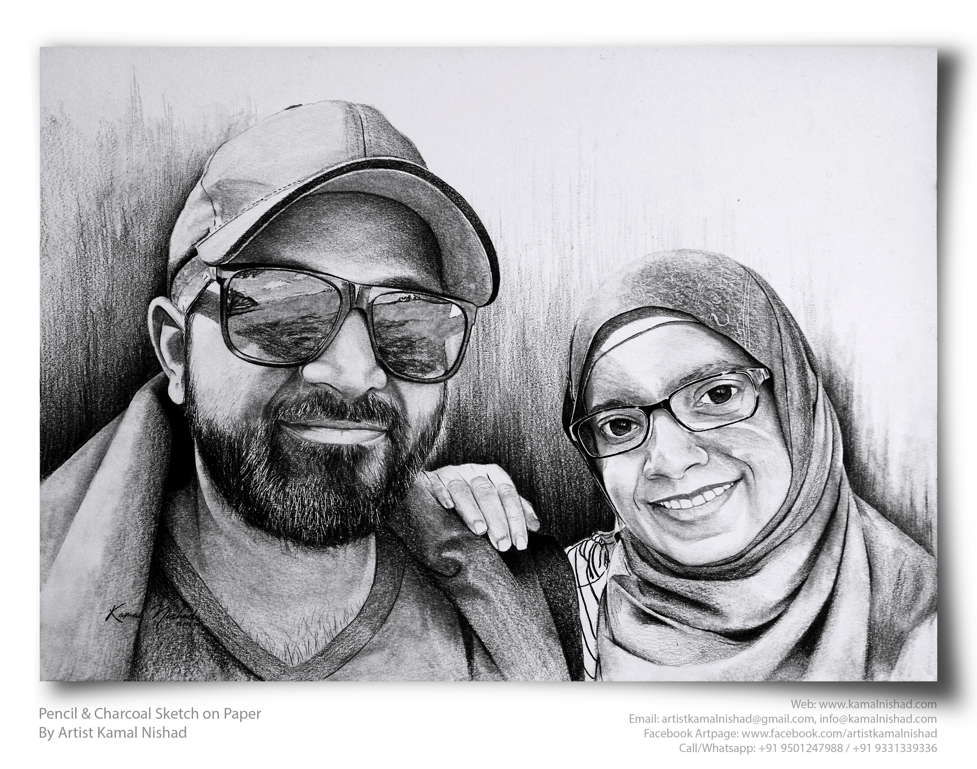 CUTE COUPLE - Pencil & Charcoal Sketch beautiful couple sketch best gift for couple charcoal drawing couple sketch design gift for couple illustration kamal nishad kamalnishad pencil art pencil drawing pencil sketch portrait art