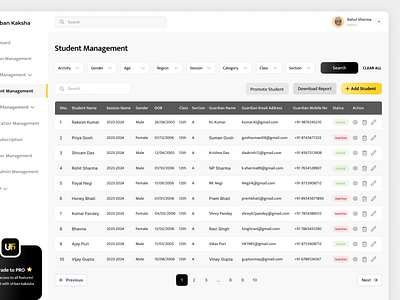 Modern Table Component Design admin table dashboard table design table modern table student management table student table table table component table design table status table ui table ui ux table view ui uiux user interface website design