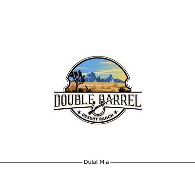 Double Barrel Desert Ranch. branding graphic design logo