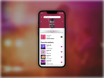 FM Radio Screen | Daily UI Challenge #68 mobile design product design radio fm ui ui design