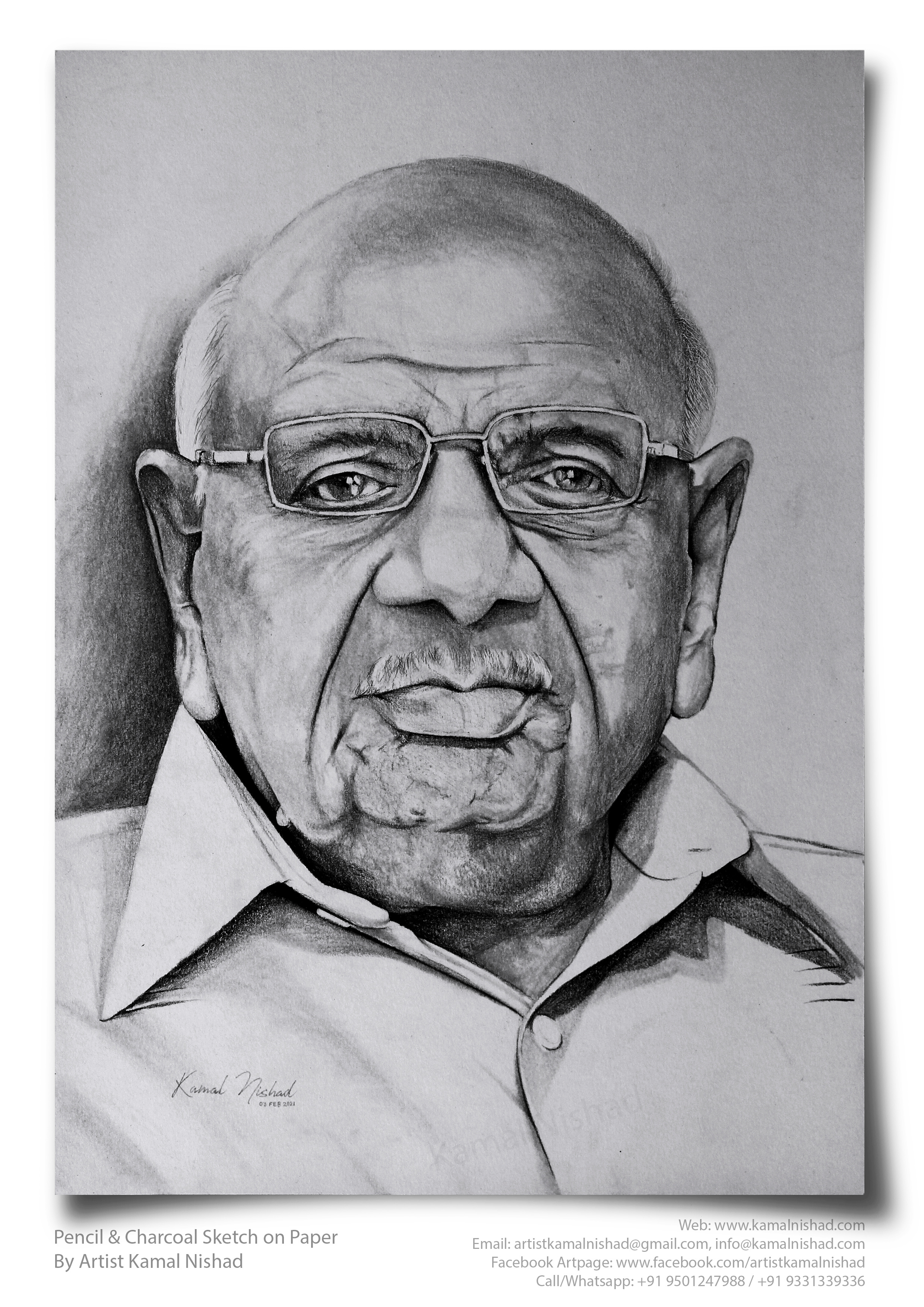 OLD MAN AND WRINKLES - Pencil & Charcoal Sketch best gift for father charcoal drawing design gift for old man illustration kamal nishad kamalnishad old man sketch pencil art pencil drawing pencil sketch portrait art sketch art