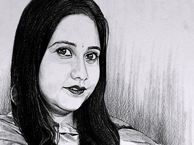 A CALM SMILE - Pencil & Charcoal Sketch charcoal drawing design illustration kamal nishad kamalnishad pencil art pencil drawing pencil sketch portrait art