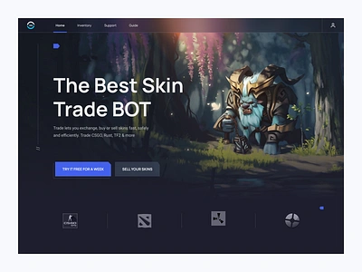 Trade - Trading Game Landing Page b2b clean dark mode dipa inhouse ecommerce framer hero hero section landing page landingpage modern saas site startup trading ui web web design webflow website