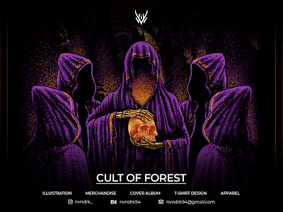 CULT OF FOREST art artwork cloth clothing darkart graphic design illustration merch merchandiseband underground