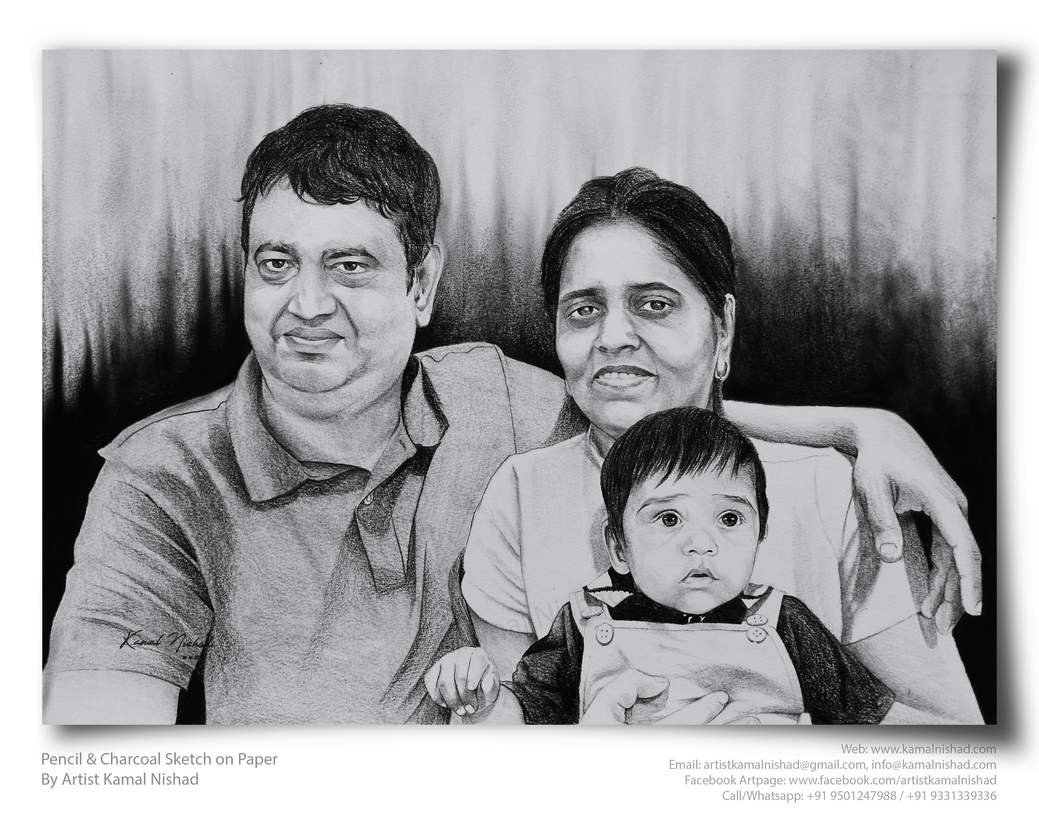 KID WITH NANA-NANI - Pencil & Charcoal Sketch charcoal drawing design family portrait family sketch group sketch illustration kamal nishad kamalnishad pencil art pencil drawing pencil sketch portrait art sketch art
