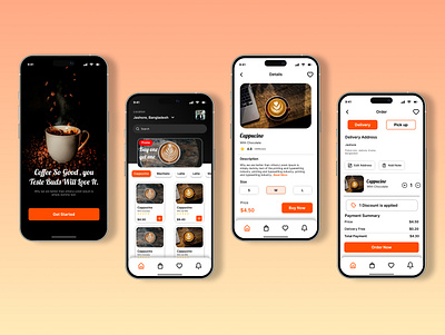 Coffee Shop App Ui Design adobe xd app design design ecommerce website design figma graphic design ui ui design ui ux ux