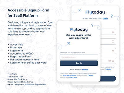 Accessible Signup Form for SaaS Platform product design ui ux ux design wcag
