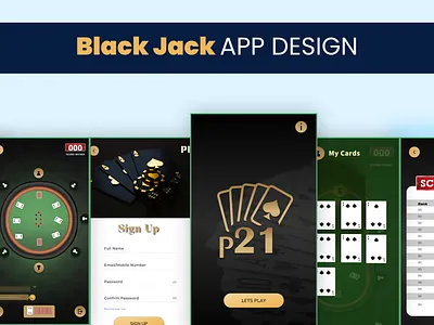 Black Jack App Design app branding logo ui ux