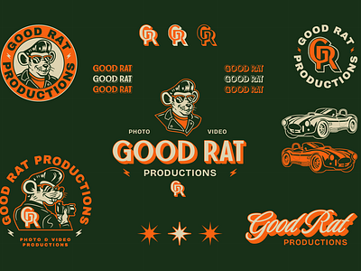 Good rat productions identity automotive badge branding graphic design illustration logo logo design mark symbol vintage visual identity