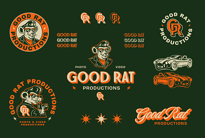Good rat productions identity automotive badge branding graphic design illustration logo logo design mark symbol vintage visual identity