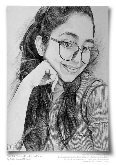 THAT SMILE - Pencil & Charcoal Sketch charcoal drawing design illustration kamal nishad kamalnishad pencil art pencil drawing pencil sketch portrait art