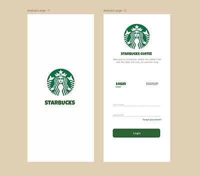 Starbucks Login/Signup redesign design figma figmadesign ui