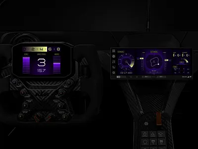 HMI concept for KTM X-BOW GT-XR automotive car graphic design gui hmi ktm ui