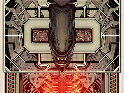 Alien Romulus alien alternative movie poster drawing fan art illustration poster poster art poster design romulus sci fi