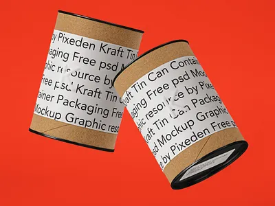 Free Kraft Container Tin Can Psd Mockup box mockup packaging mockup tin can mockup