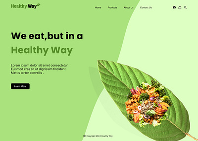 Page for healthy food design ui ux design
