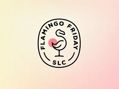 Flamingo Friday SLC badge cocktail flamingo friday gradient happy hour pink salt lake city slc